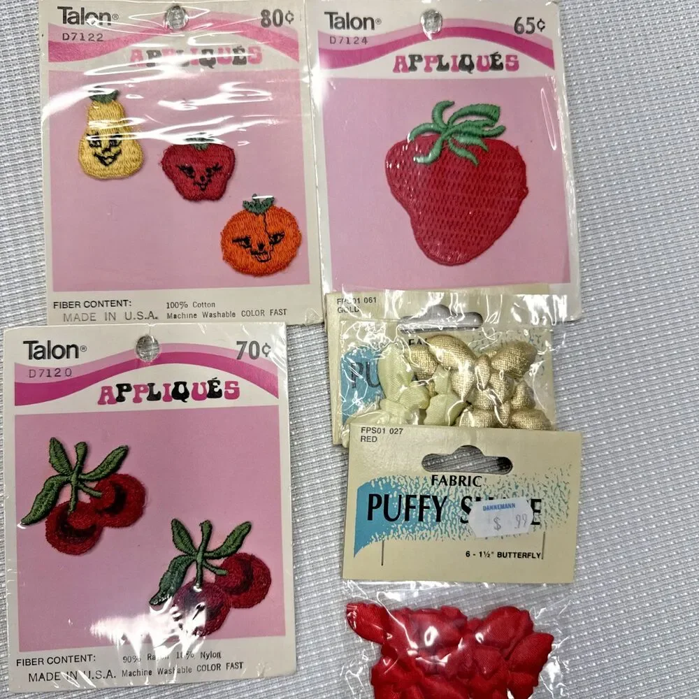 Vintage MCM Sewing Tin Lot, Buttons Thread Notions Applique Labels Ribbon, More!